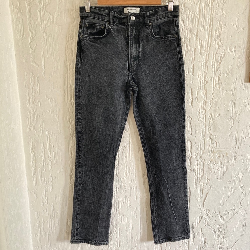 Reformation Jeans High Rise Skinny Vintage Black Wash Jeans Size 27